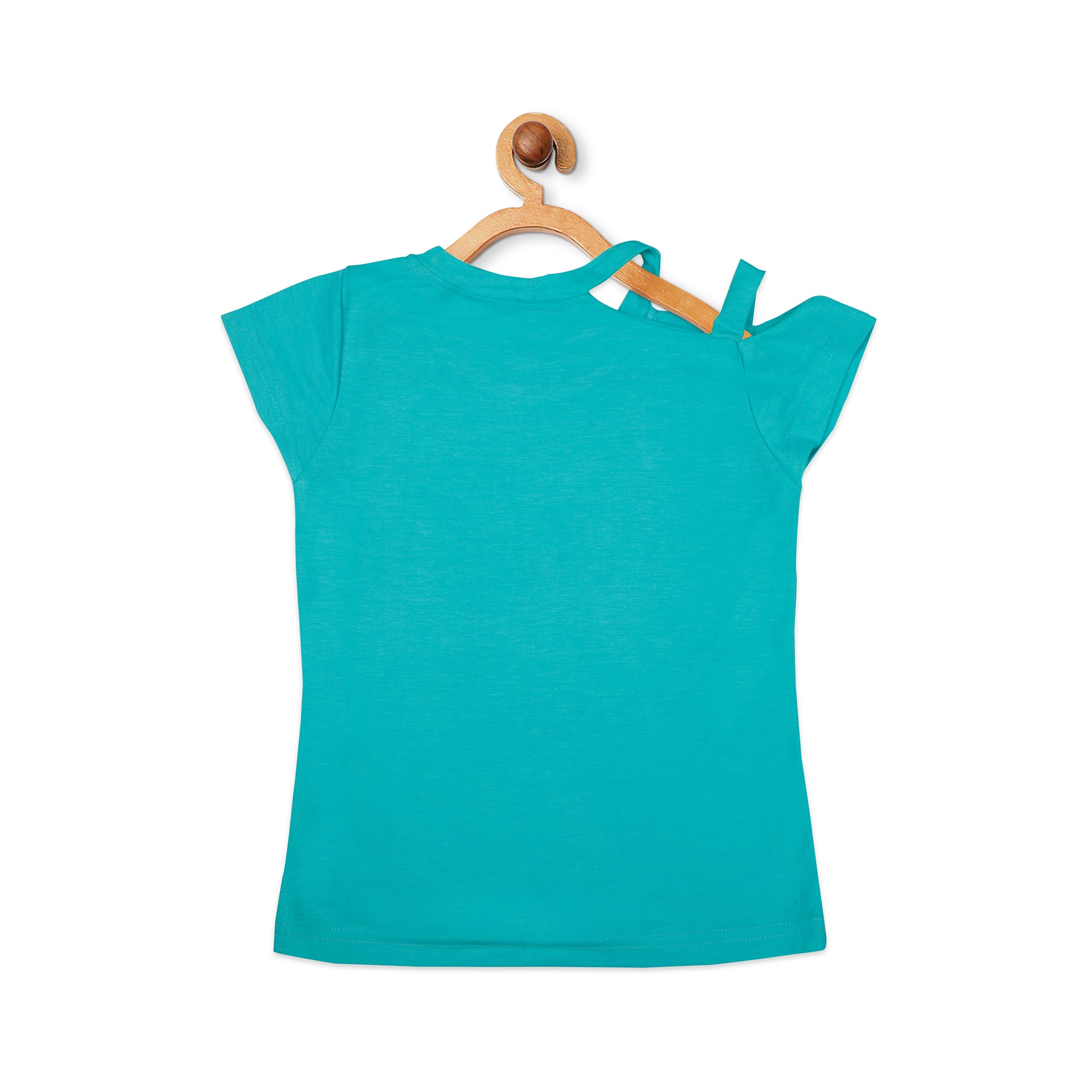 Cap Sleeeve Front Knot Top In Parrot Green