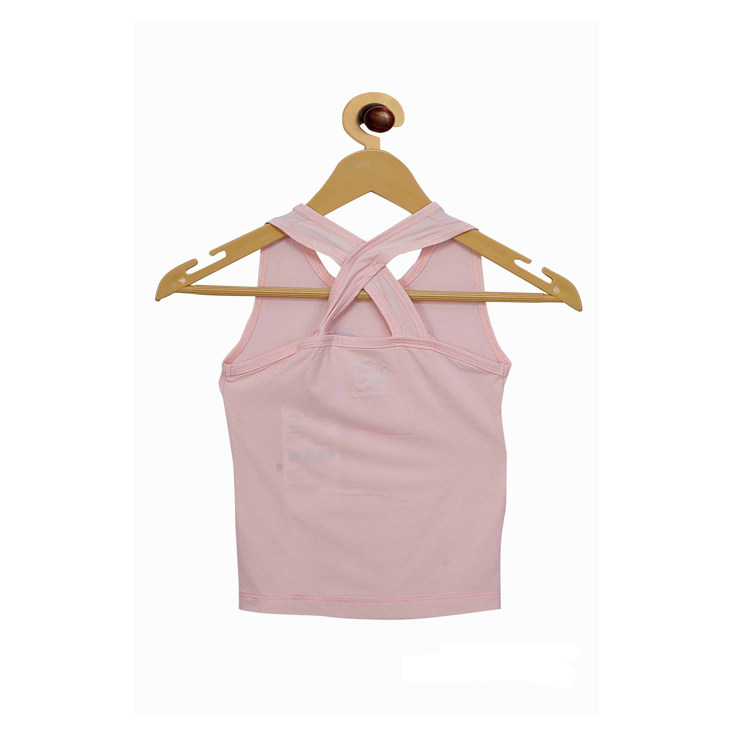 Crisscross Back Sleeveless Cool Regular Fit Top In Light Pink