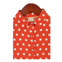 Polka Dot Cap Sleeve Shirt In Rust