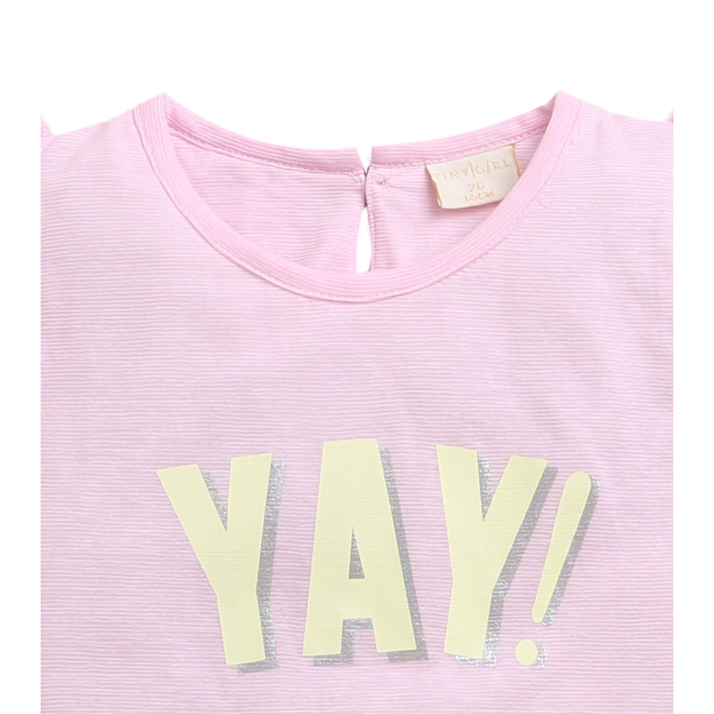 Yay T Shirt With Ruffle Short Sleeve In Pink