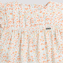 Tiny Girl Ditsy  Floral Print Top  - Orange