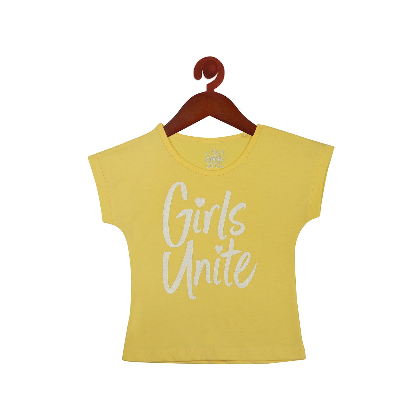 Girls Unite Regular Fit Cap Sleeves Top In Lemon