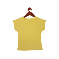 Girls Unite Regular Fit Cap Sleeves Top In Lemon