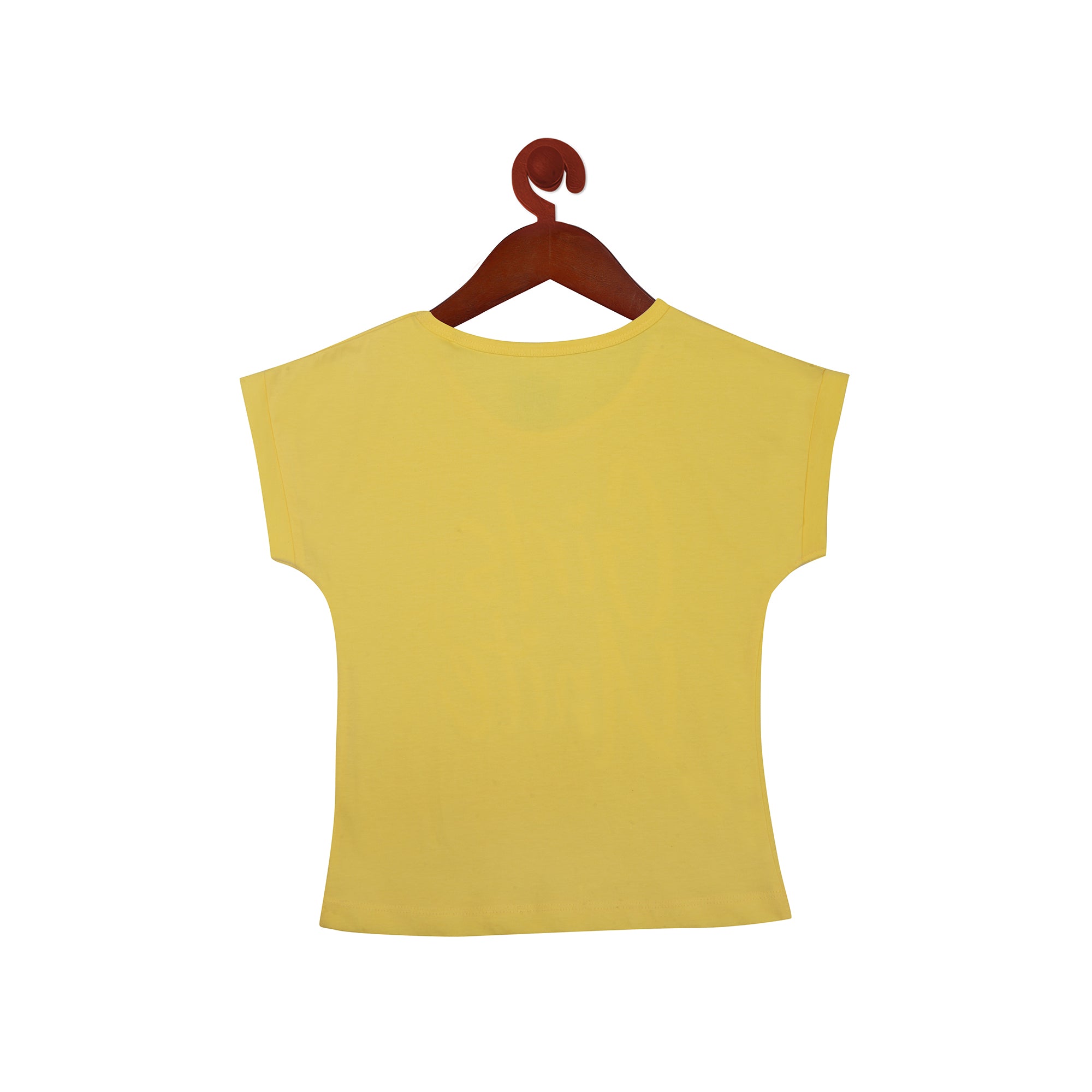 Girls Unite Regular Fit Cap Sleeves Top In Lemon