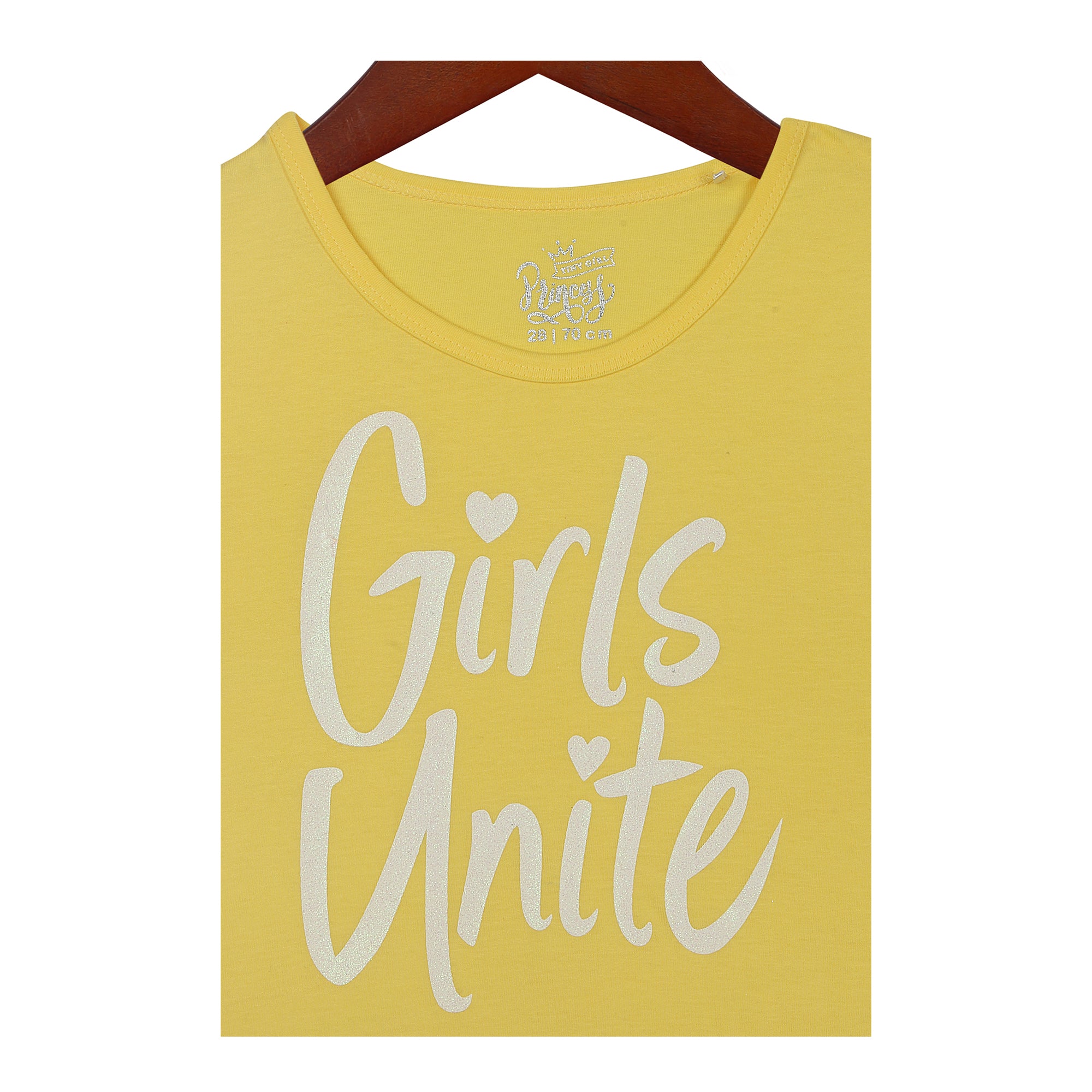 Girls Unite Regular Fit Cap Sleeves Top In Lemon