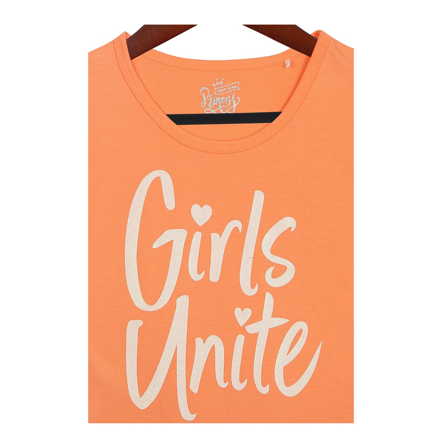 Girls Unite Regular Fit Cap Sleeves Top In Peach
